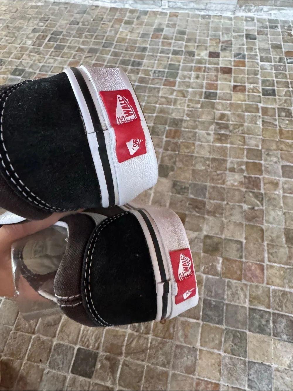 Vans Old Skool Velcro Sneakers in Black and White